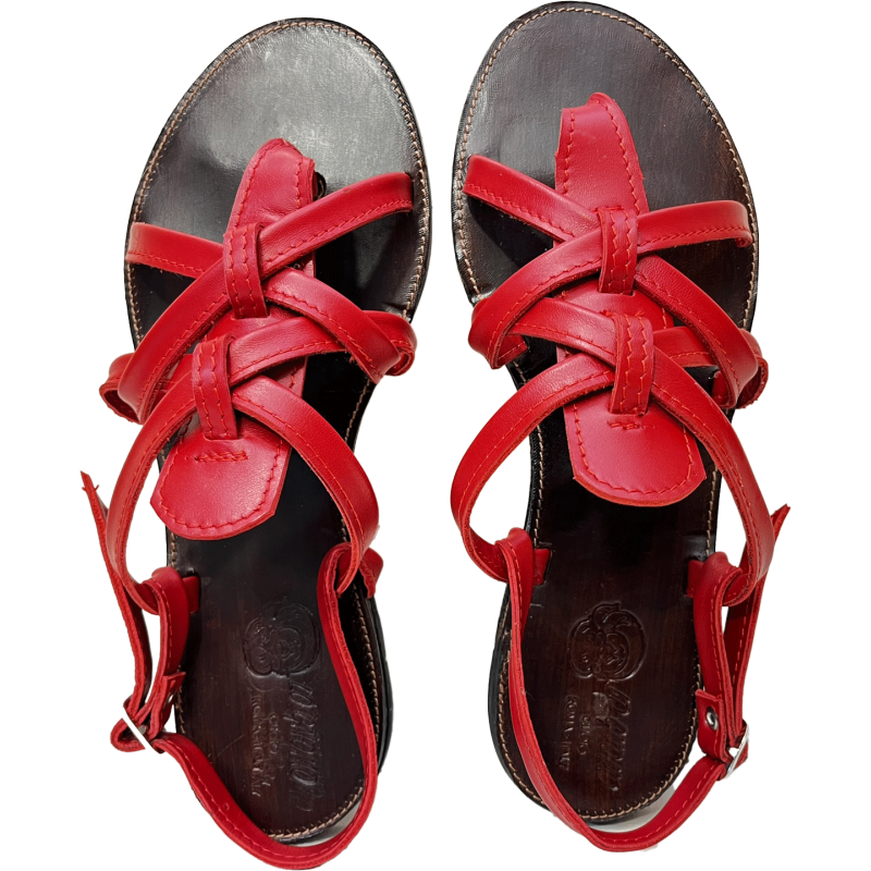 Sandalo cuoio rosso