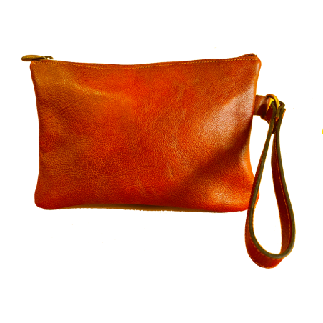 Pochette uomo in vera pelle con maniglia