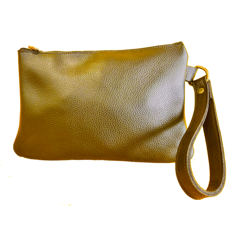 Pochette uomo in vera pelle con maniglia