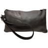 Pochette uomo in vera pelle nera con maniglia