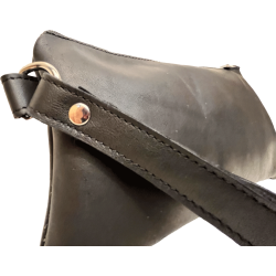 Pochette uomo in vera pelle nera con maniglia
